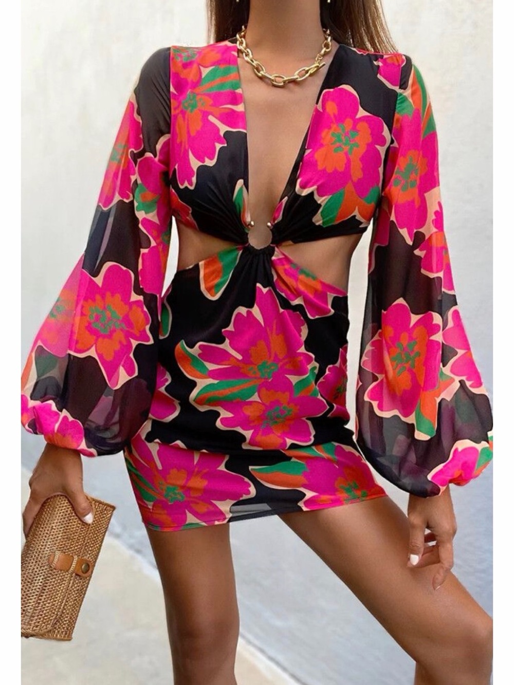Runaway The Label Angel Floral Mini Dress Size Large